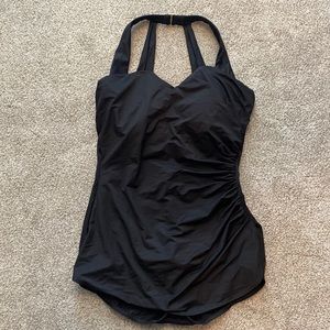 Lands end flattering black one piece